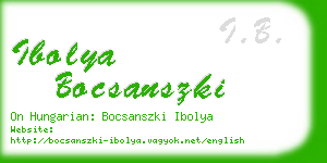 ibolya bocsanszki business card